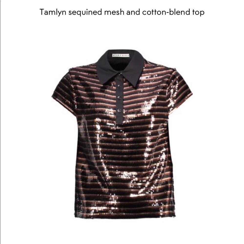 Alice and Olivia sequin Tamlyn top